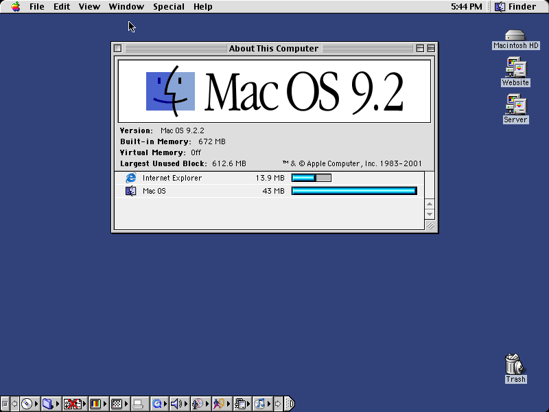 Mac OS 9.2 - About