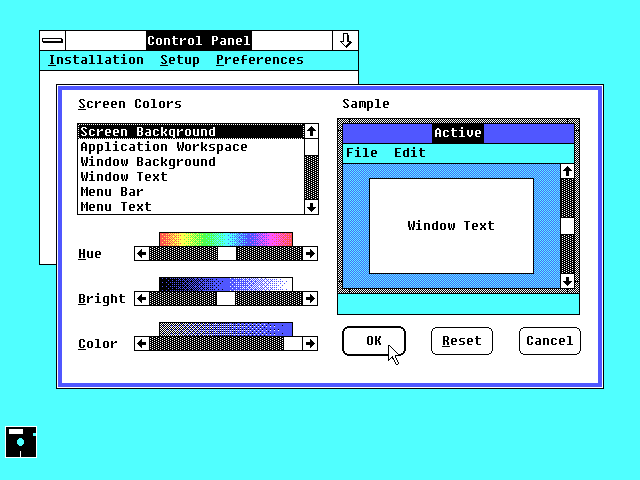 Microsoft Windows 2.03 - Control Panel