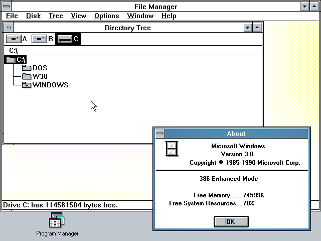 Microsoft Windows 3.0 - File Manager