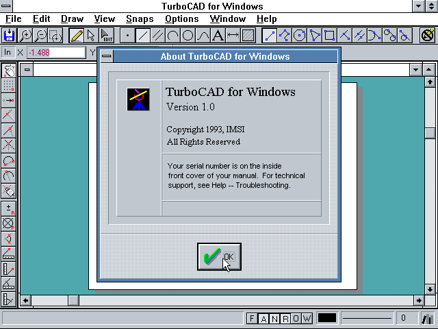 TurboCAD for Windows 1.0 - About