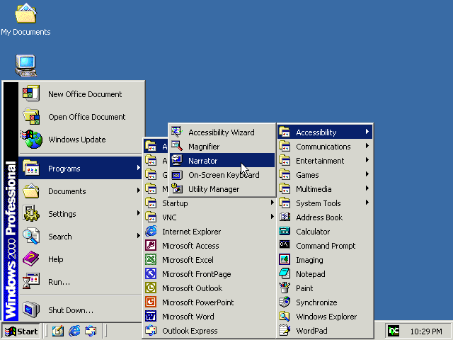 Windows 2000 Start Menu