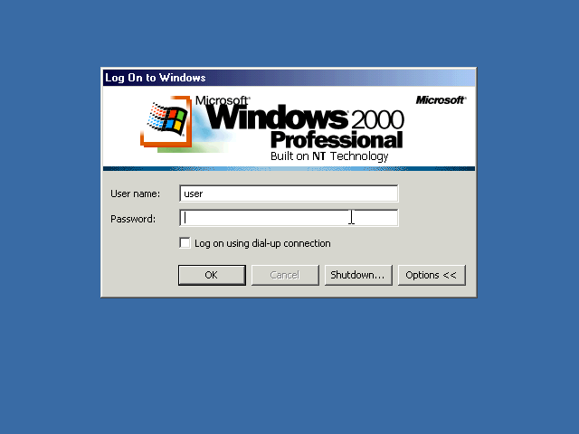 Windows 2000 Login