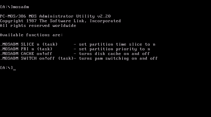 PC-MOS 386 2.20 Demo - Commands