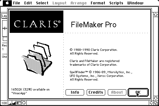 Claris FileMaker Pro 1.0 - Splash