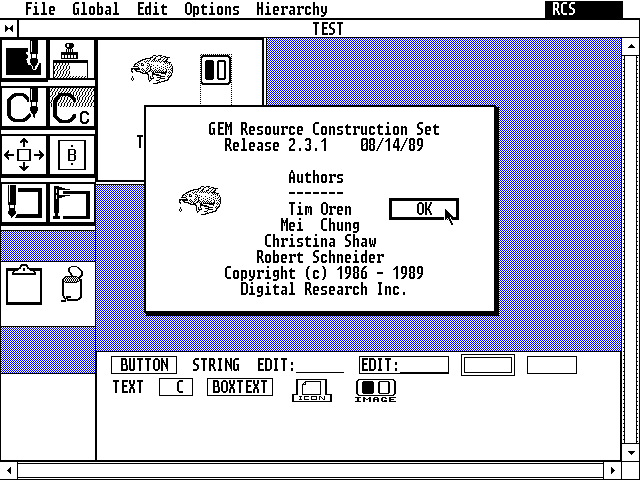 GEM Programmers Toolkit 3.1 - Resource Editor