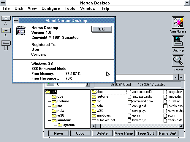 Norton Desktop 1.0 for Windows - About