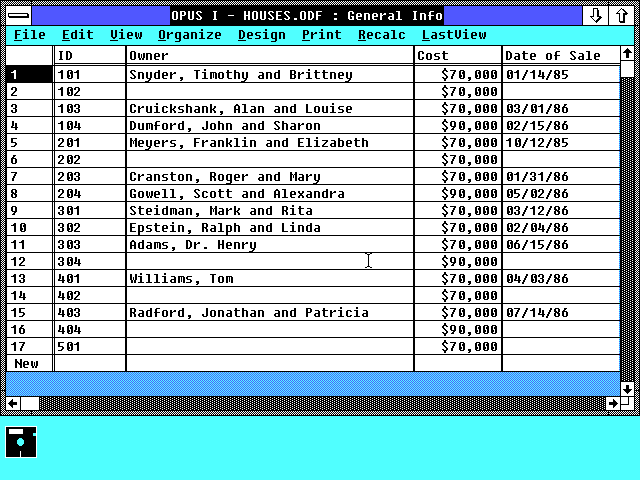 Opus I 2.04 - Data