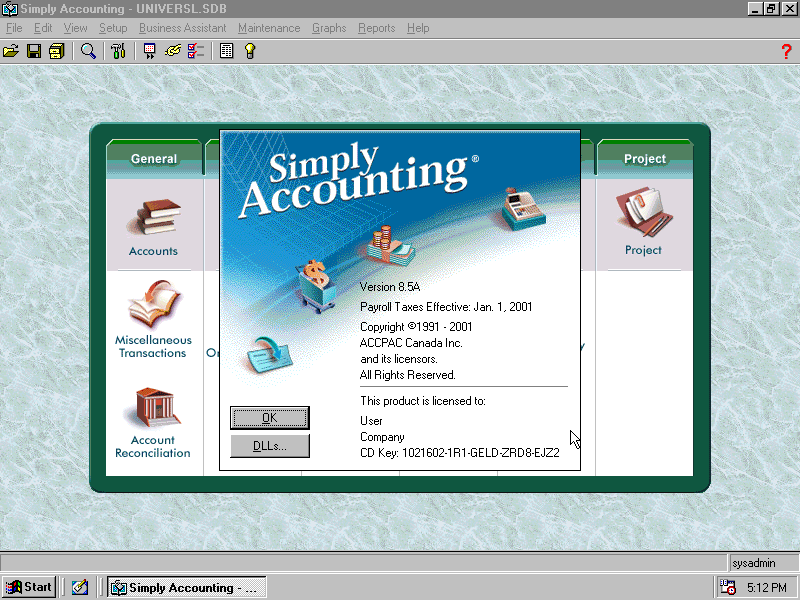 Simply Accounting 8.5A - About