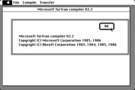 Microsoft Fortran Compiler 2.2 for Macintosh