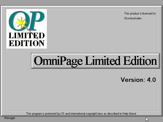 OmniPage Limited Edition 4.0 - Splash