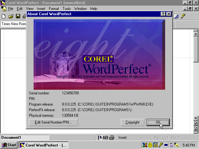 Corel WordPerfect Suite 8 - WordPerfect 8