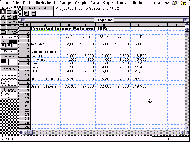 Lotus 1-2-3 r1.1 for Macintosh - Edit