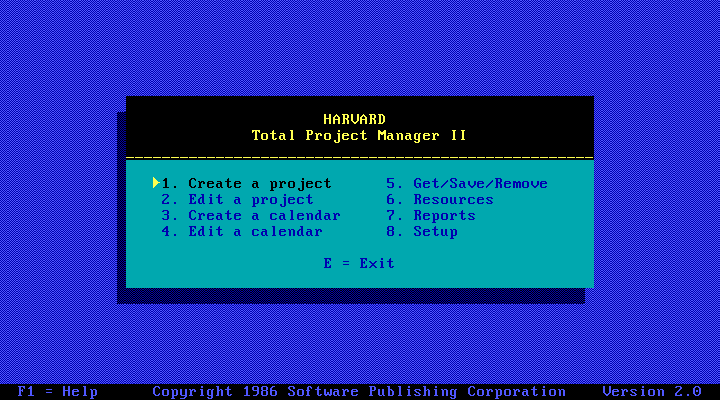 Total Project Manager II - Menu