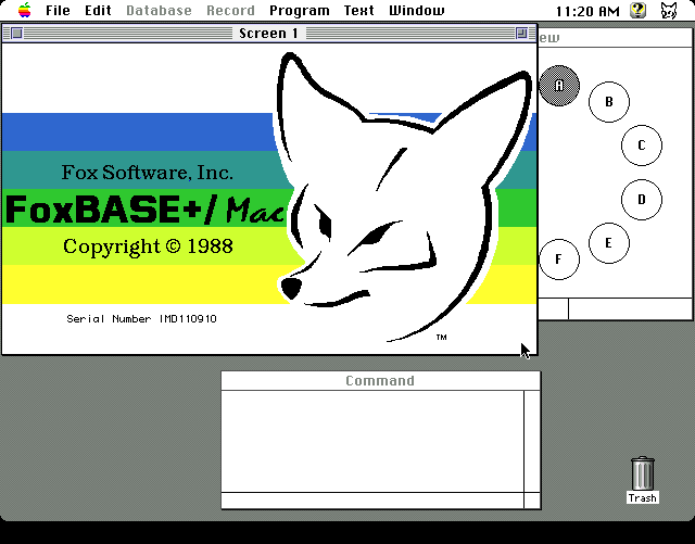 FoxBASE Plus 1.10 for Macintosh - Start