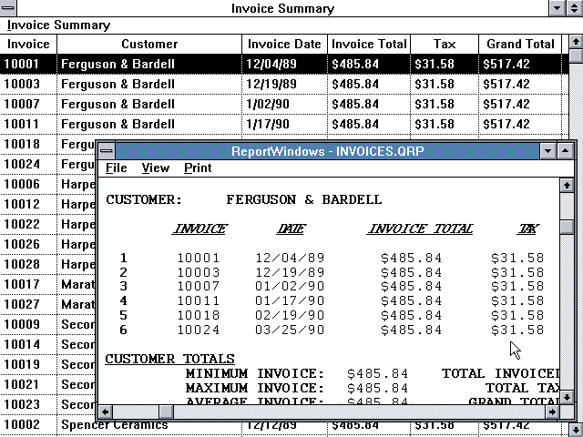 SQLWindows 2.0 - Application