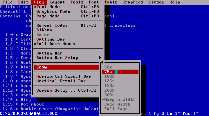 Novell WordPerfect 6.1 for DOS - Edit