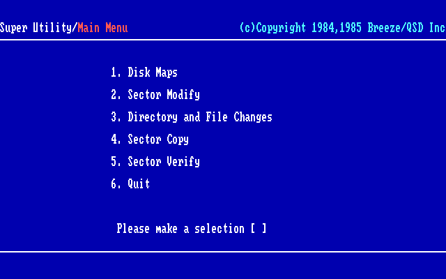 PowerSOFT Super Utility 1.00 - Menu