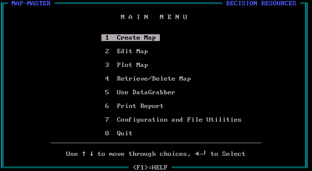 Map-master 6.0 - Menu