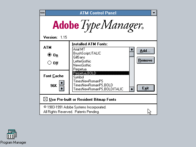 Adobe Type Manager 1.15