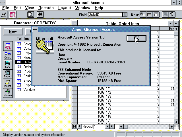 Winworld Microsoft Access 1 X Winworld Microsoft Access 1 X