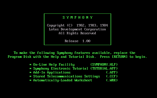 WinWorld: Lotus Symphony 1.00