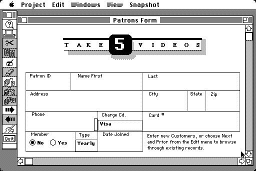 dBase Mac 1.01 - Form