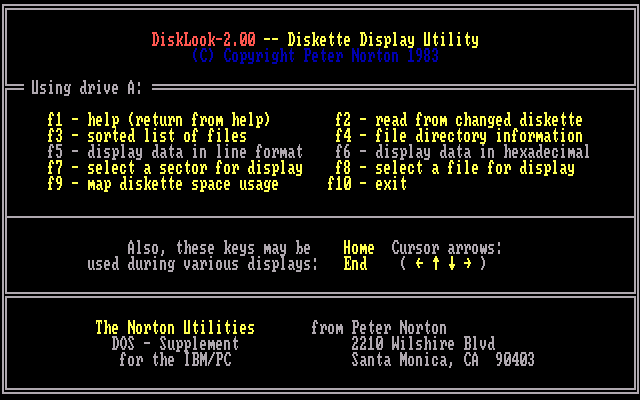Norton Utilities 2.00 - Disklook