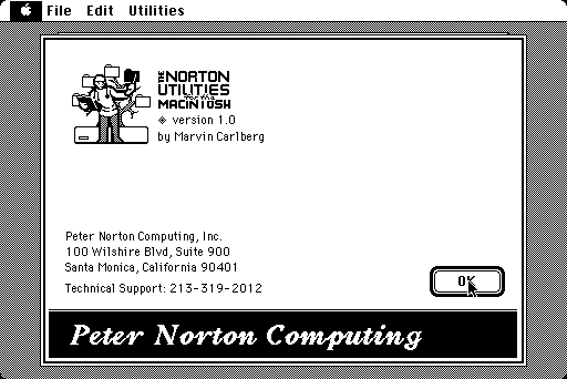 Norton Utilities 1.0 for Macintosh - About