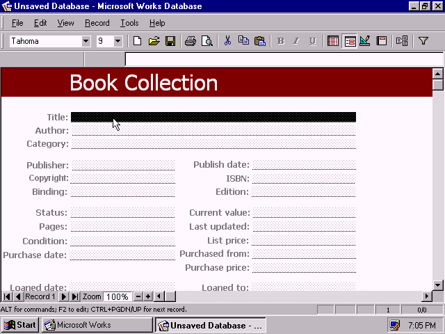 Microsoft Works 2000 (5.0) - Database