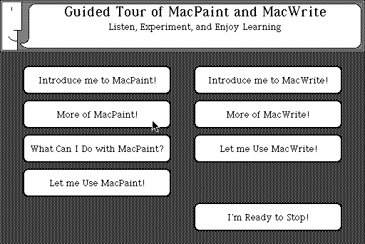 Guided Tour of MacPaint and MacWrite - Menu