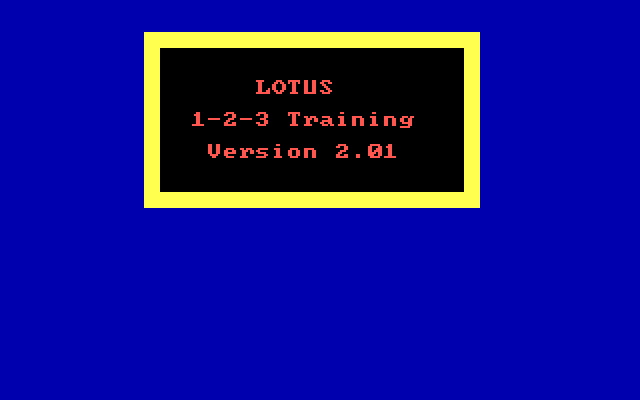Individual Training for Lotus 1-2-3 - Splash