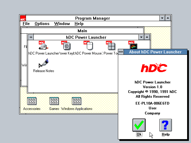 hDC Power Launcher 1.0 - About