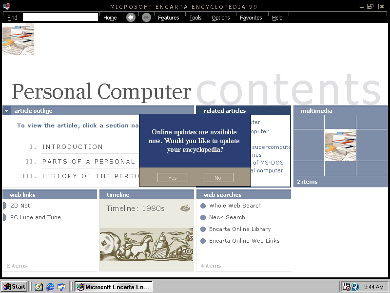 The introduction page to an article. and it offers us updates from the internet