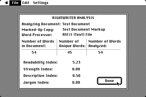 RightWriter 3.1 for Macintosh - Analysis