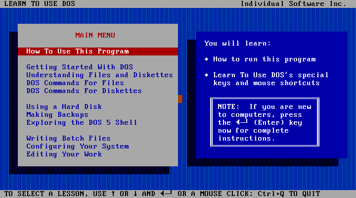 Winworld Learn To Use Dos 1991