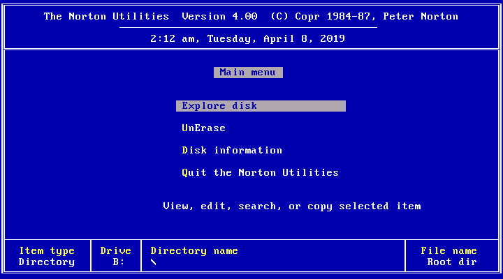 Norton Utilities 4.0 - NU