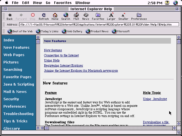 Microsoft Internet Explorer 3.01 for Macintosh - Browse