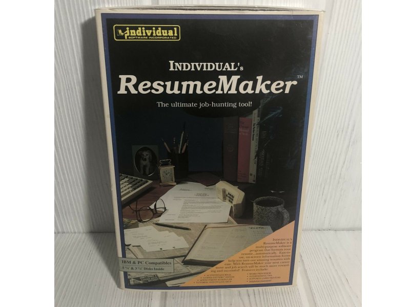Software Photo Database - Individual ResumeMaker 1989 - Box