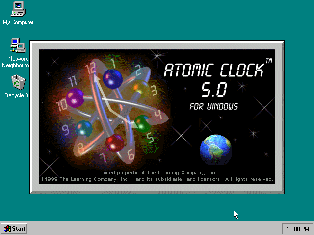 Parsons Atomic Clock 5.0 for Windows - Splash