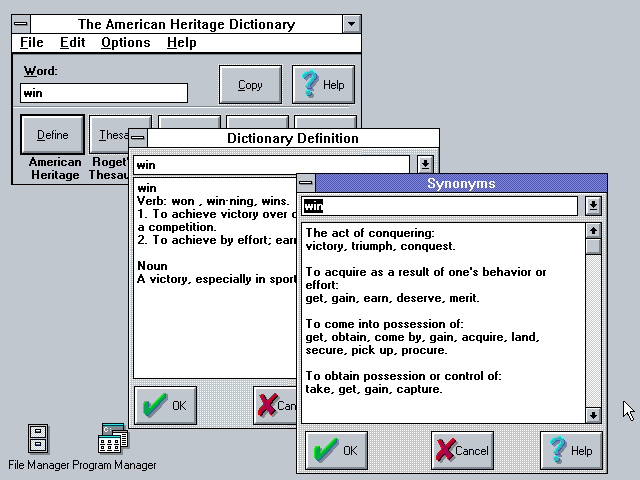 American Heritage Dictionary 1.1 for Windows - Definition