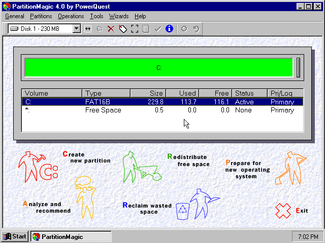 WinWorld: PartitionMagic 4.x