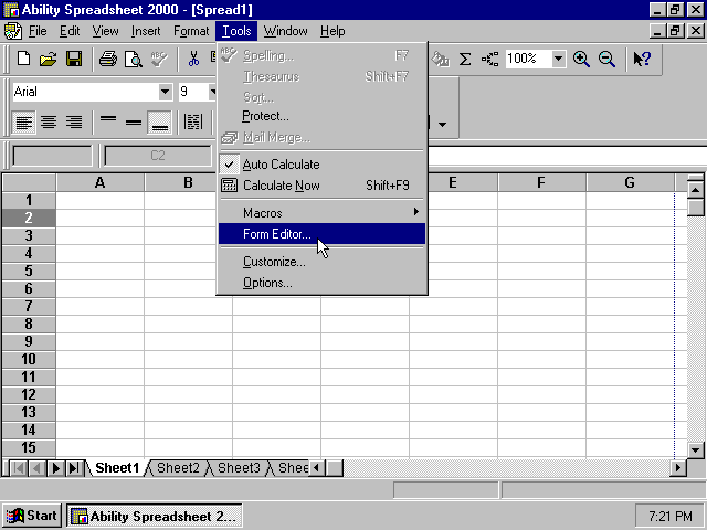 Ability Office 2000 for Windows - Spreadsheet