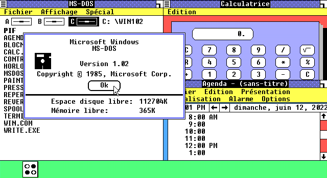Microsoft Windows 1.02 French - Desk
