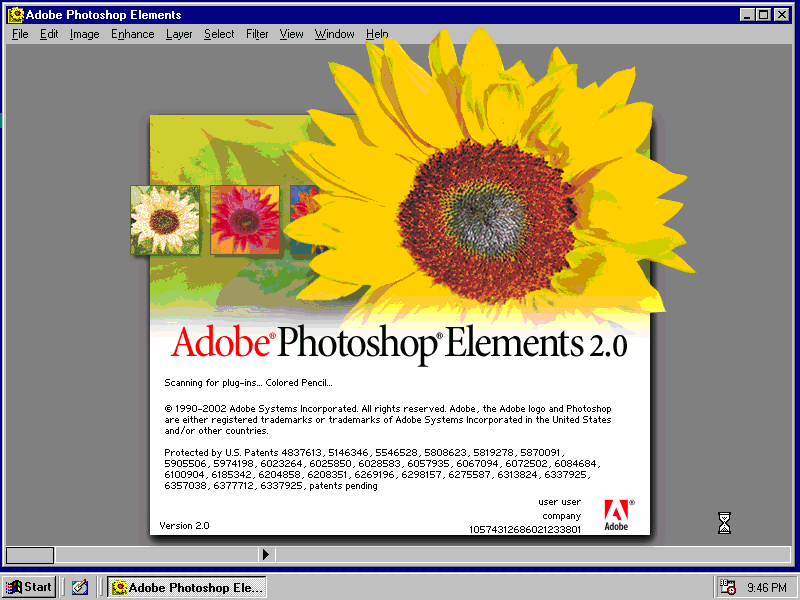 Photoshop Elements 2.0 - Splash