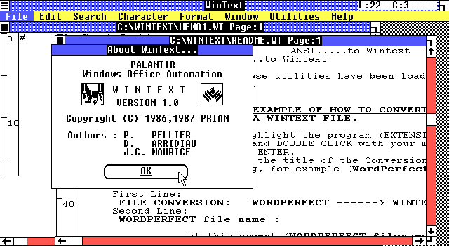 WinText 1.00 - About