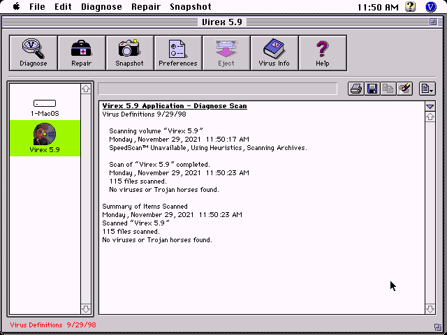 Dr. Soloman's Virex 5.9 for Macintosh 5.9 - Scan