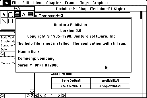 Ventura Publisher 3.0 - About