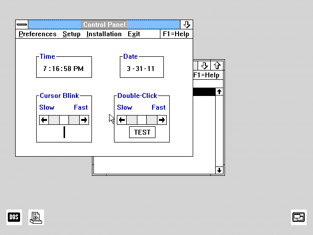 MS OS2 SDK 1.1 - Control Panel