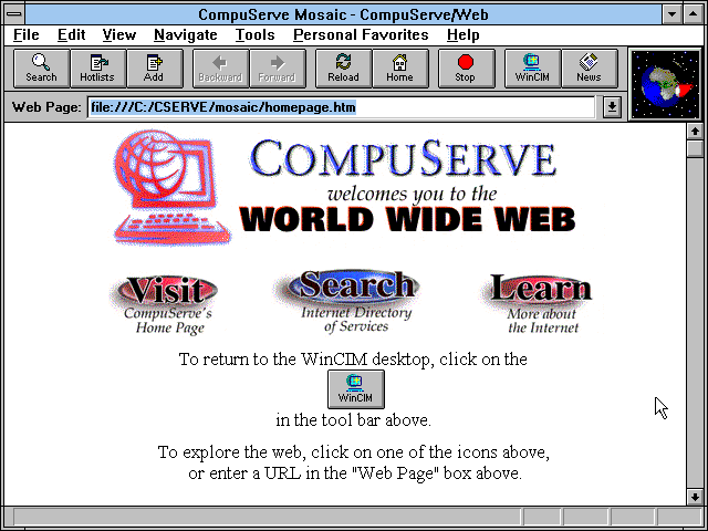 CompuServe Information Manager 2.0.1 for Windows - Mosaic