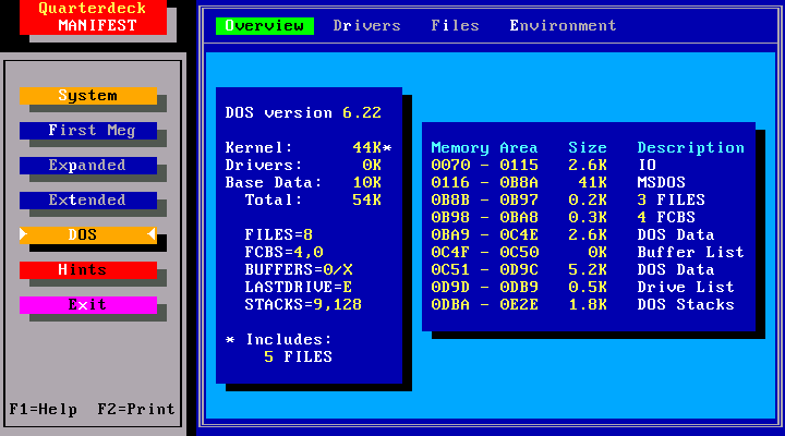 Quarterdeck Manifest 1.00 - DOS